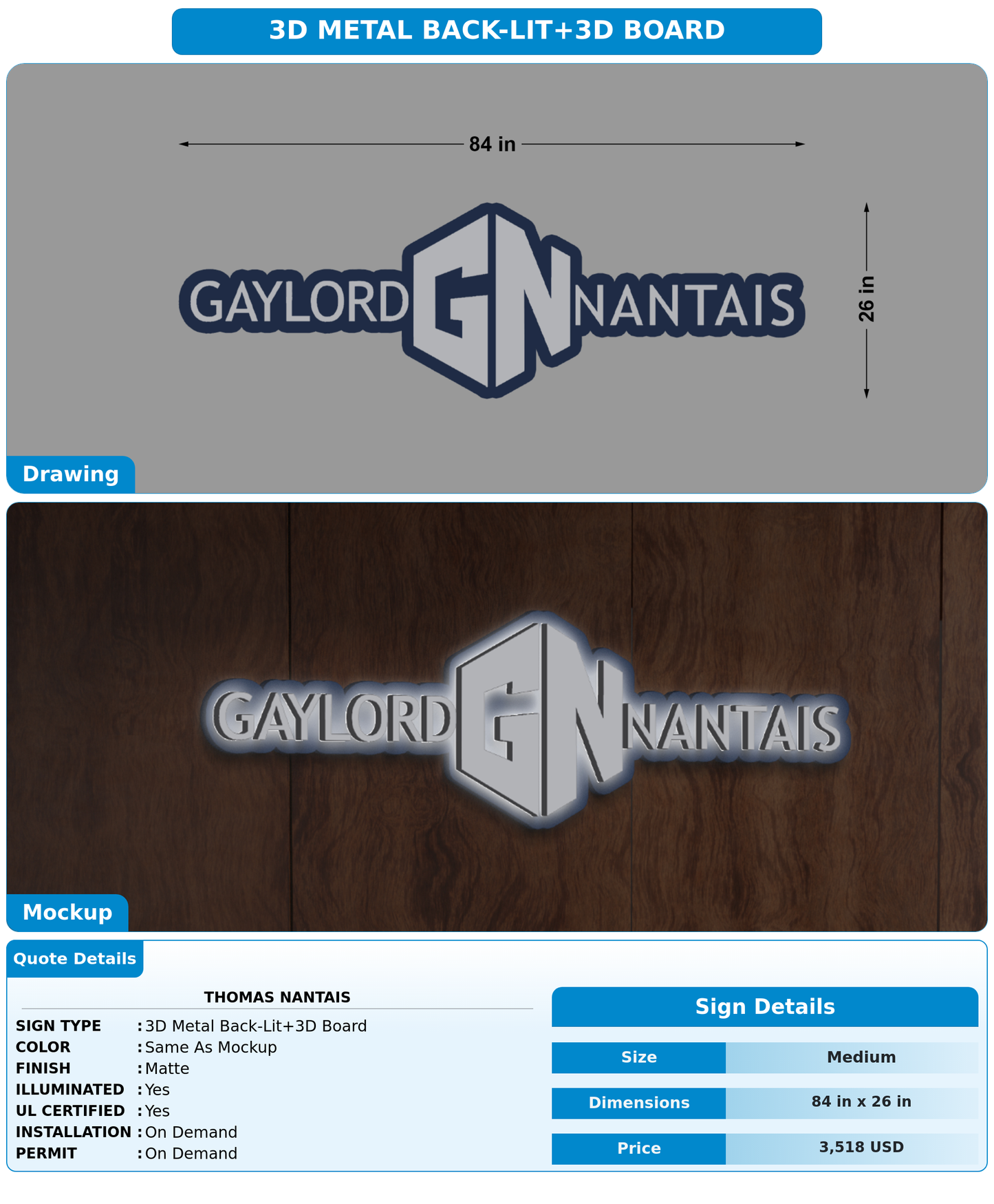 CUSTOM MOCKUP SIGN FOR Thomas Nantais