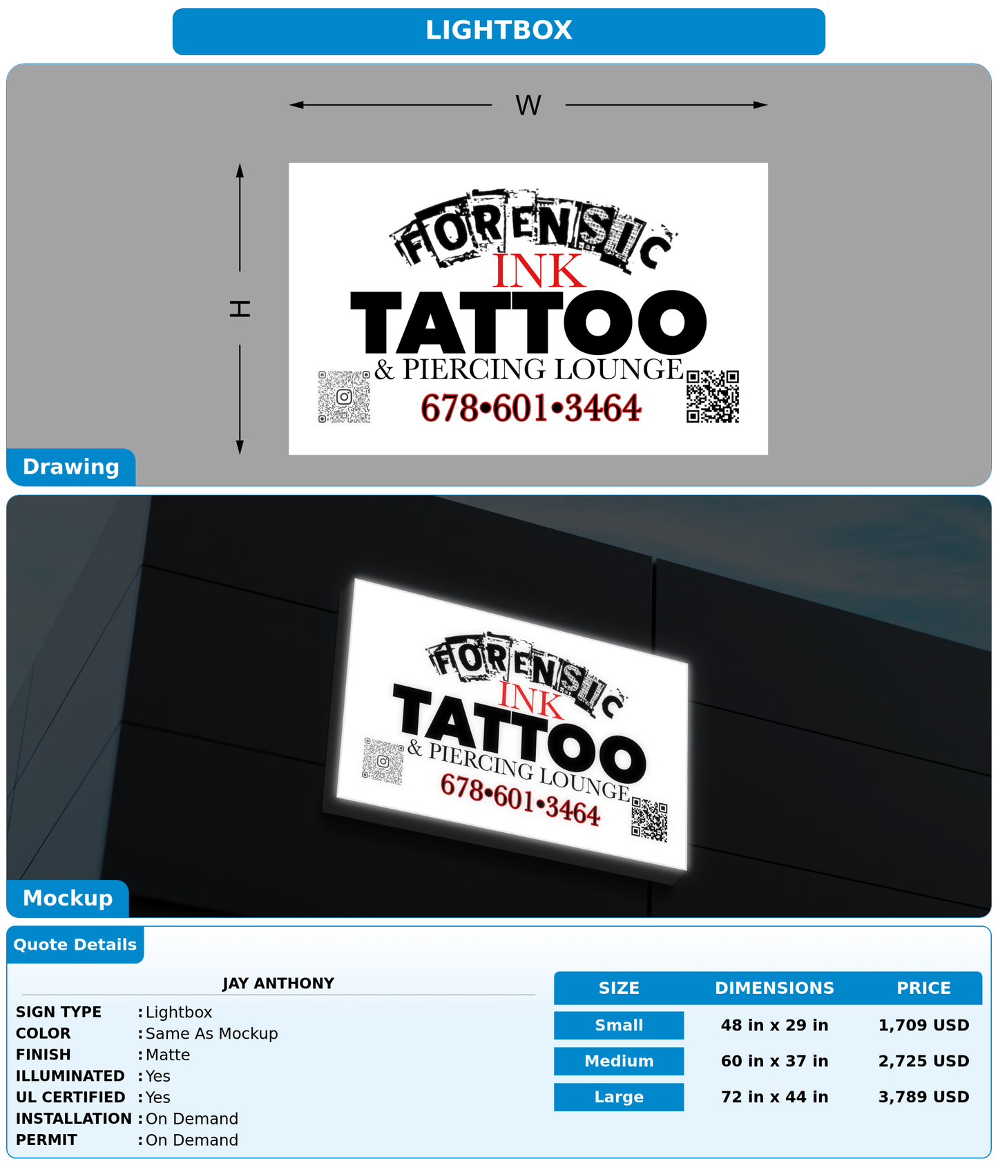 CUSTOM MOCKUP SIGN FOR Jay Anthony