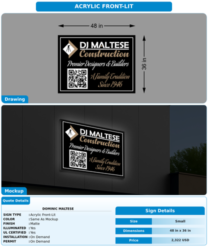 CUSTOM MOCKUP SIGN FOR dominic maltese