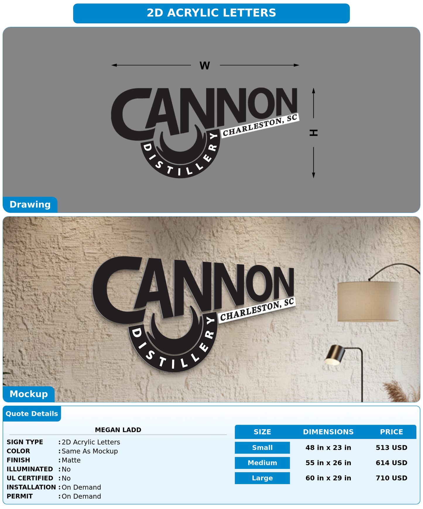 CUSTOM MOCKUP SIGN FOR megan ladd
