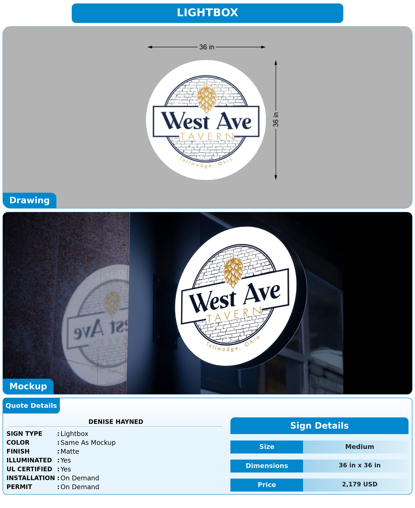 CUSTOM MOCKUP SIGN FOR Denise Hayned