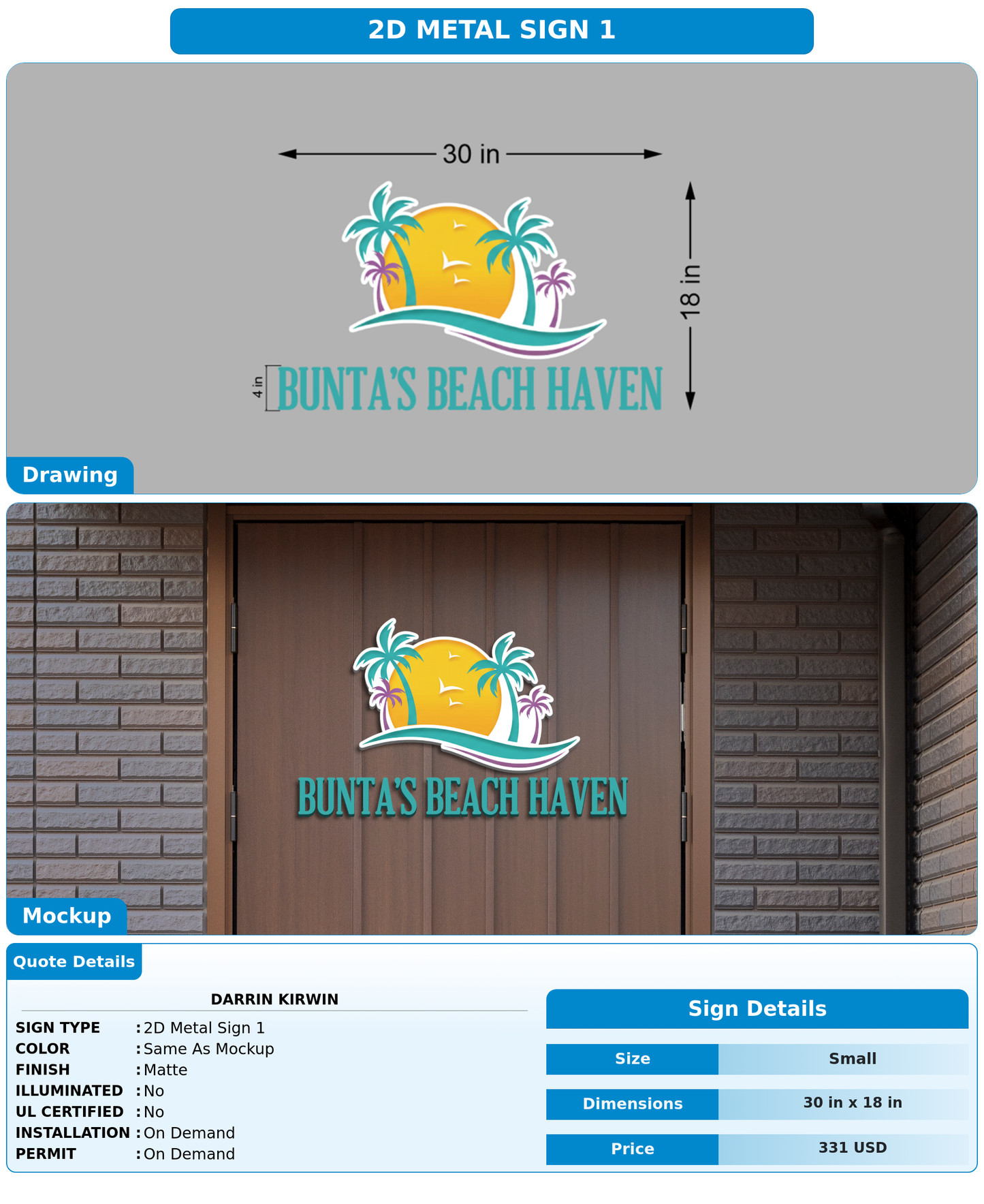 CUSTOM MOCKUP SIGN FOR Darrin Kirwin