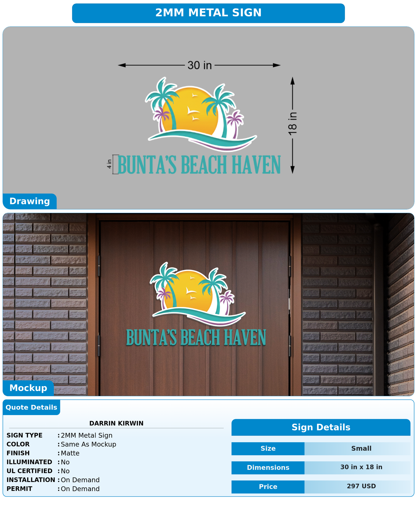 CUSTOM MOCKUP SIGN FOR Darrin Kirwin