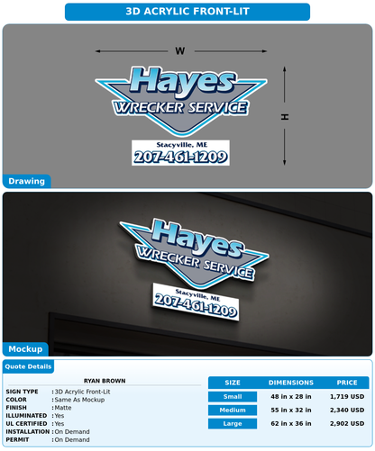 CUSTOM MOCKUP SIGN FOR Ryan Brown