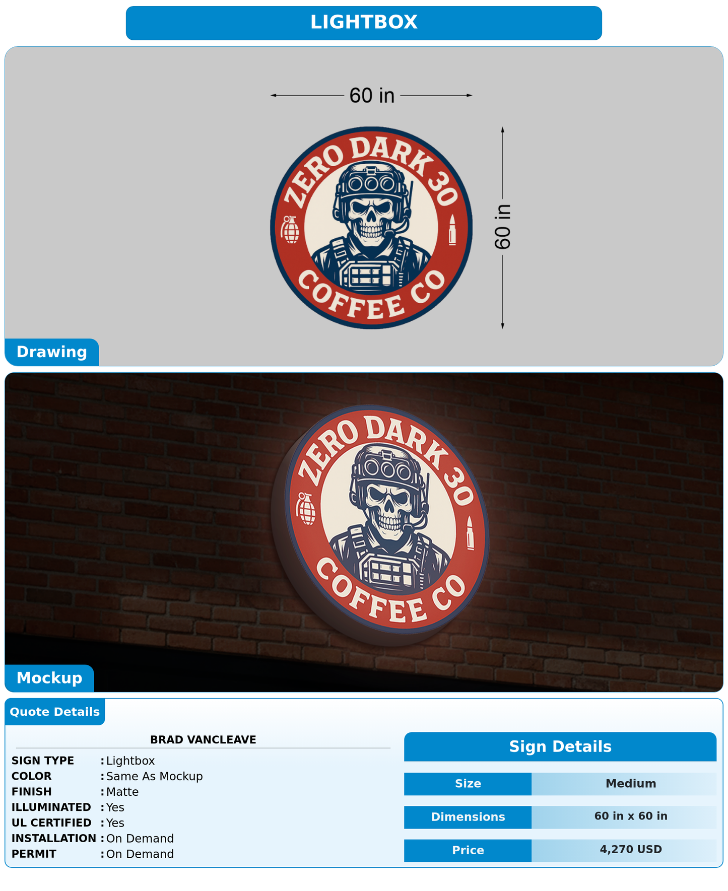 CUSTOM MOCKUP SIGN FOR Brad VanCleave