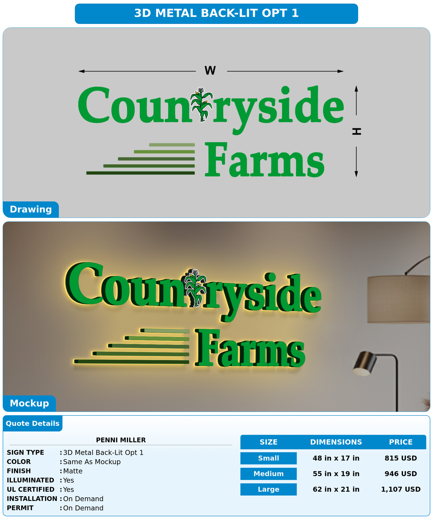 CUSTOM MOCKUP SIGN FOR Penni Miller