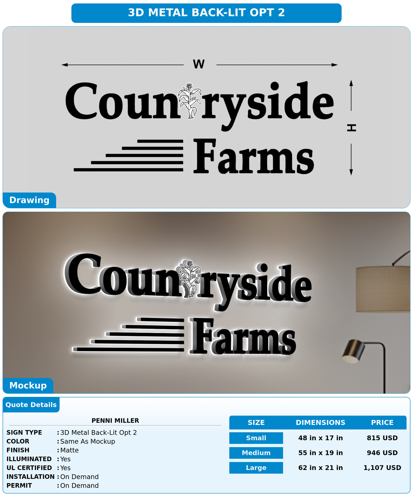 CUSTOM MOCKUP SIGN FOR Penni Miller