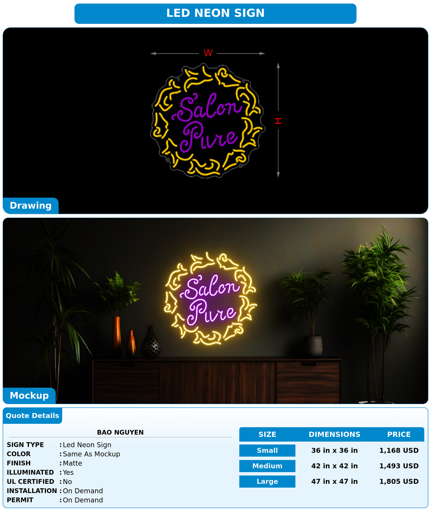 CUSTOM MOCKUP SIGN FOR Bao Nguyen