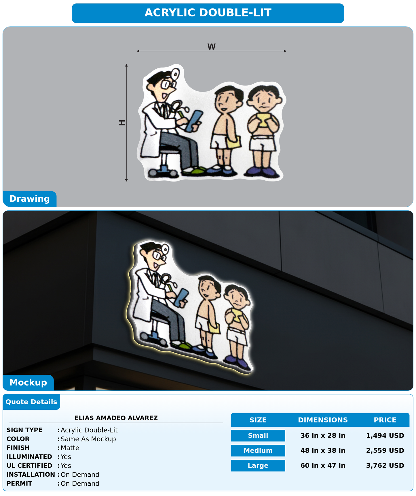 CUSTOM MOCKUP SIGN FOR Elias Amadeo Alvarez