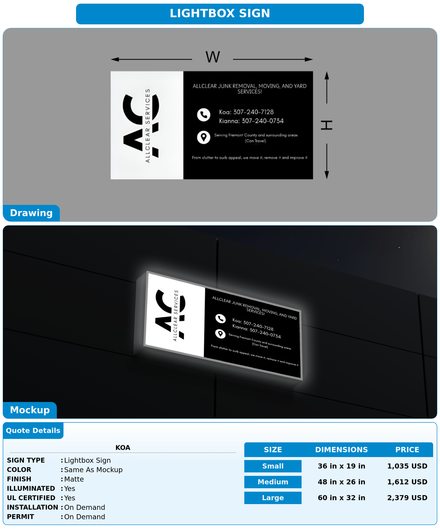 CUSTOM MOCKUP SIGN FOR Koa