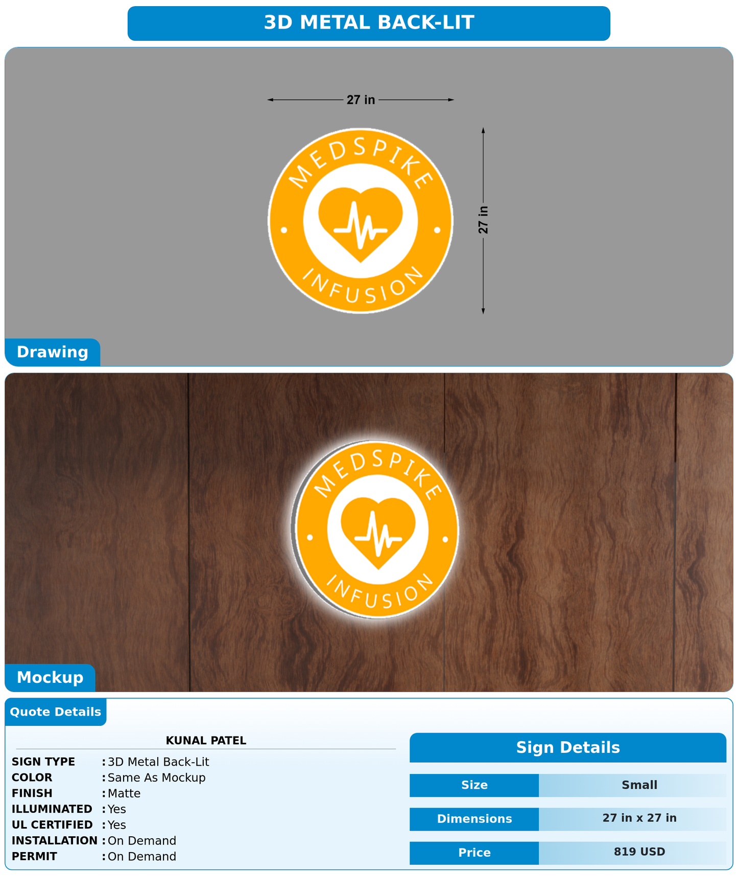 CUSTOM MOCKUP SIGN FOR Kunal Patel