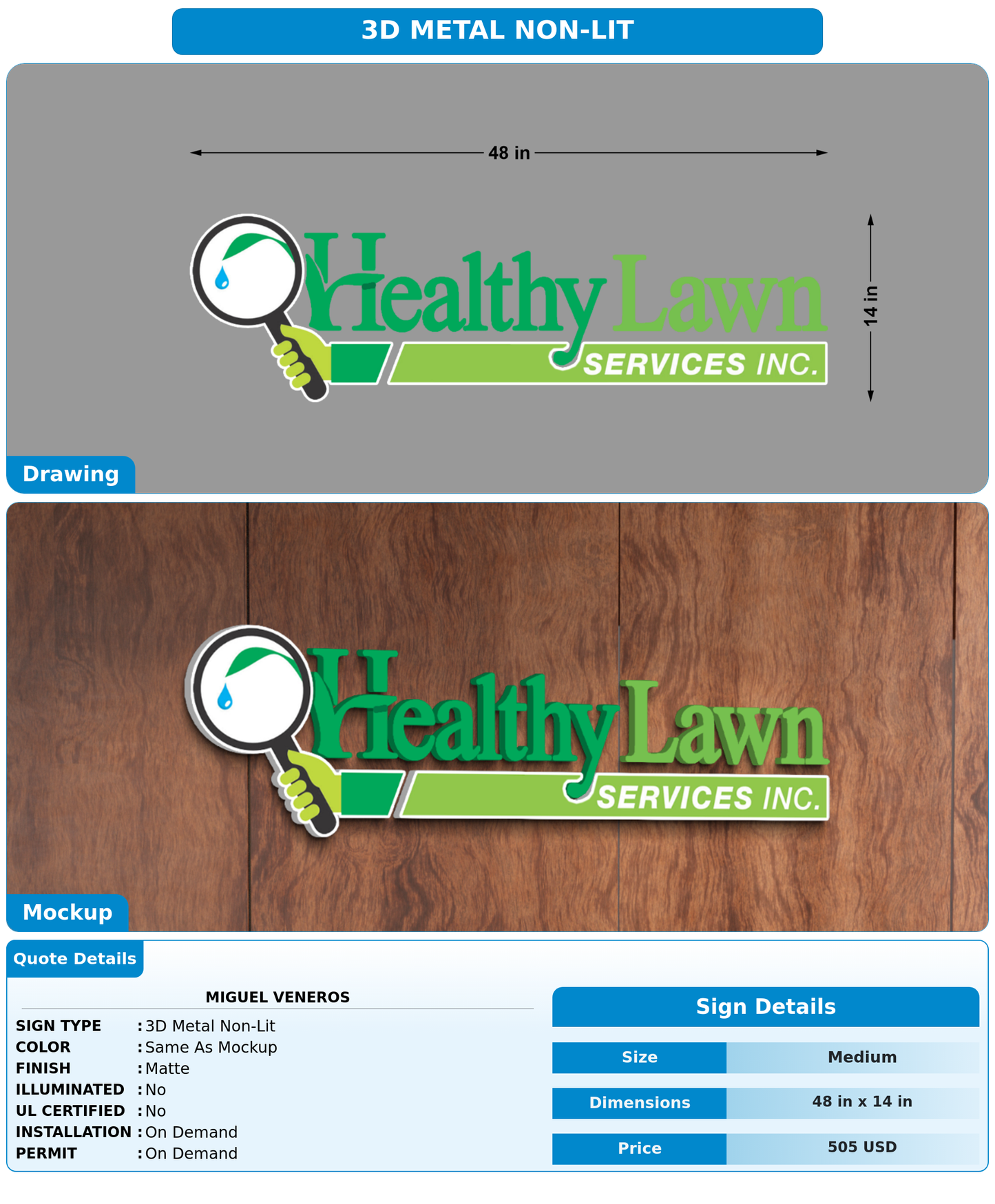 CUSTOM MOCKUP SIGN FOR Miguel Veneros