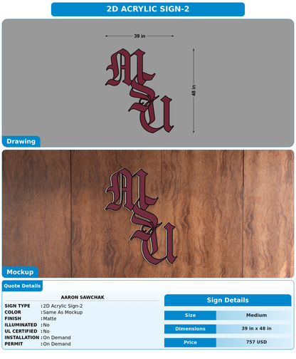 CUSTOM MOCKUP SIGN FOR Aaron Sawchak