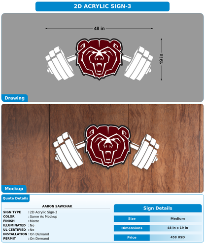 CUSTOM MOCKUP SIGN FOR Aaron Sawchak