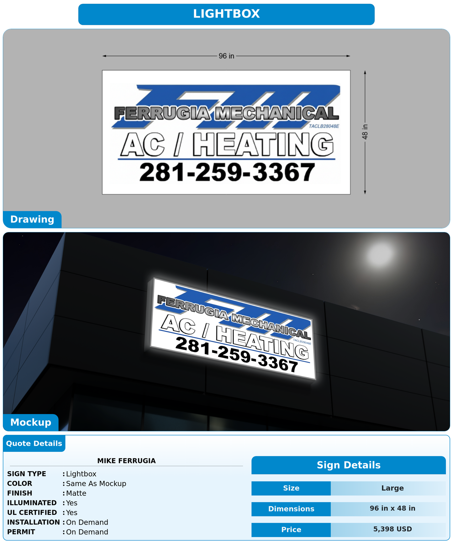 CUSTOM MOCKUP SIGN FOR Mike Ferrugia