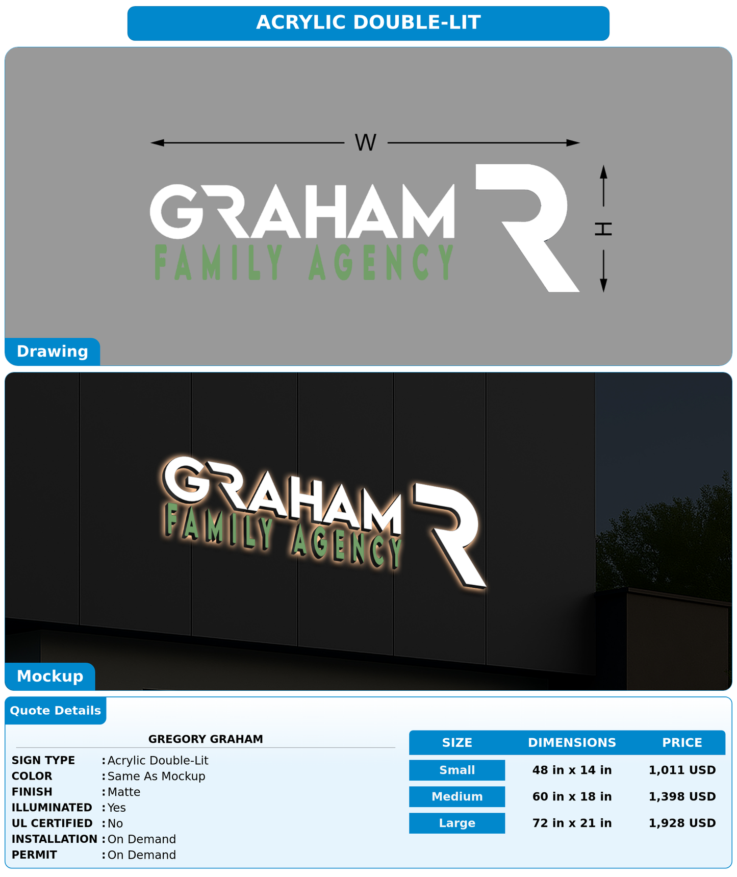 CUSTOM MOCKUP SIGN FOR Gregory Graham