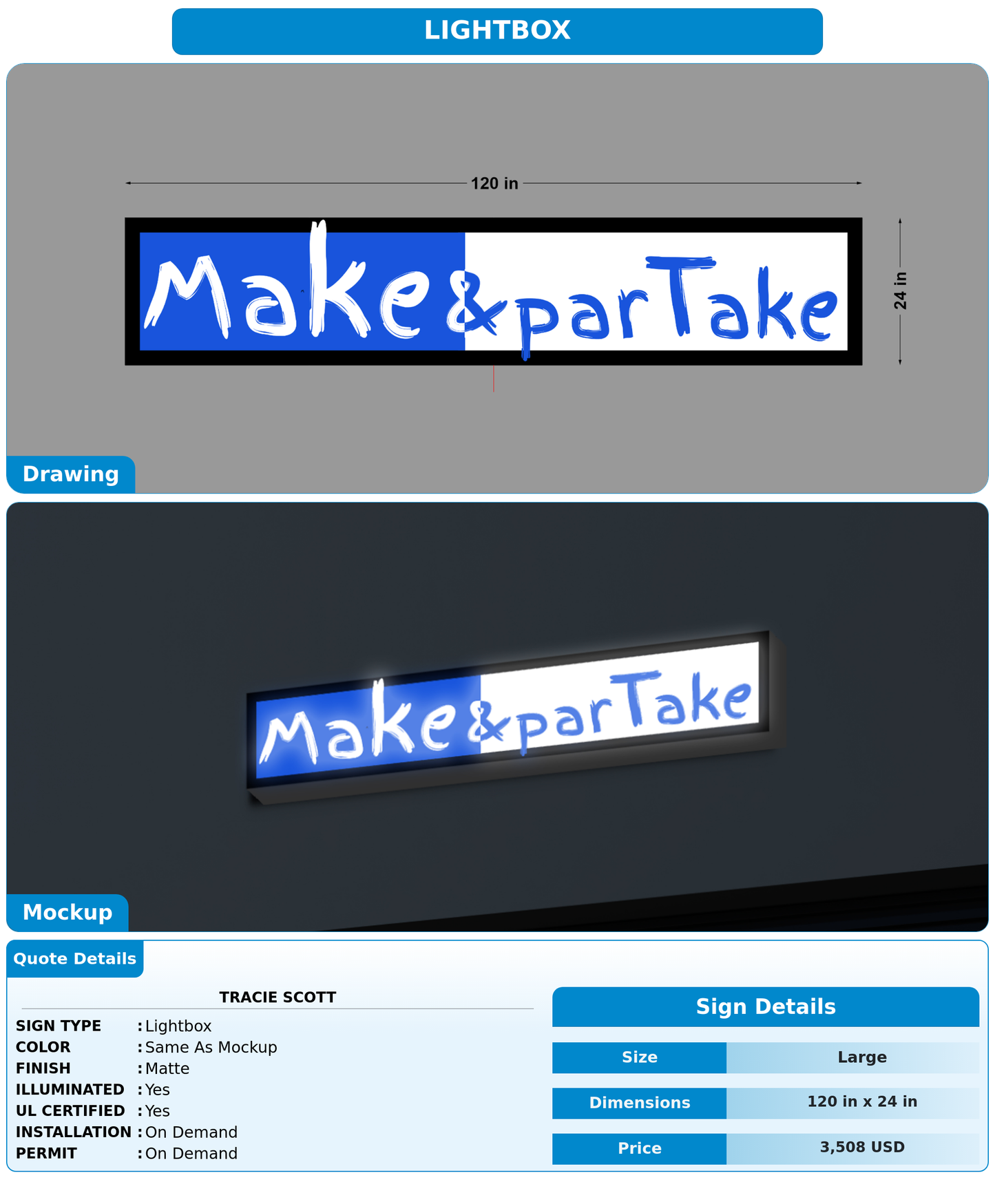 CUSTOM MOCKUP SIGN FOR Tracie Scott