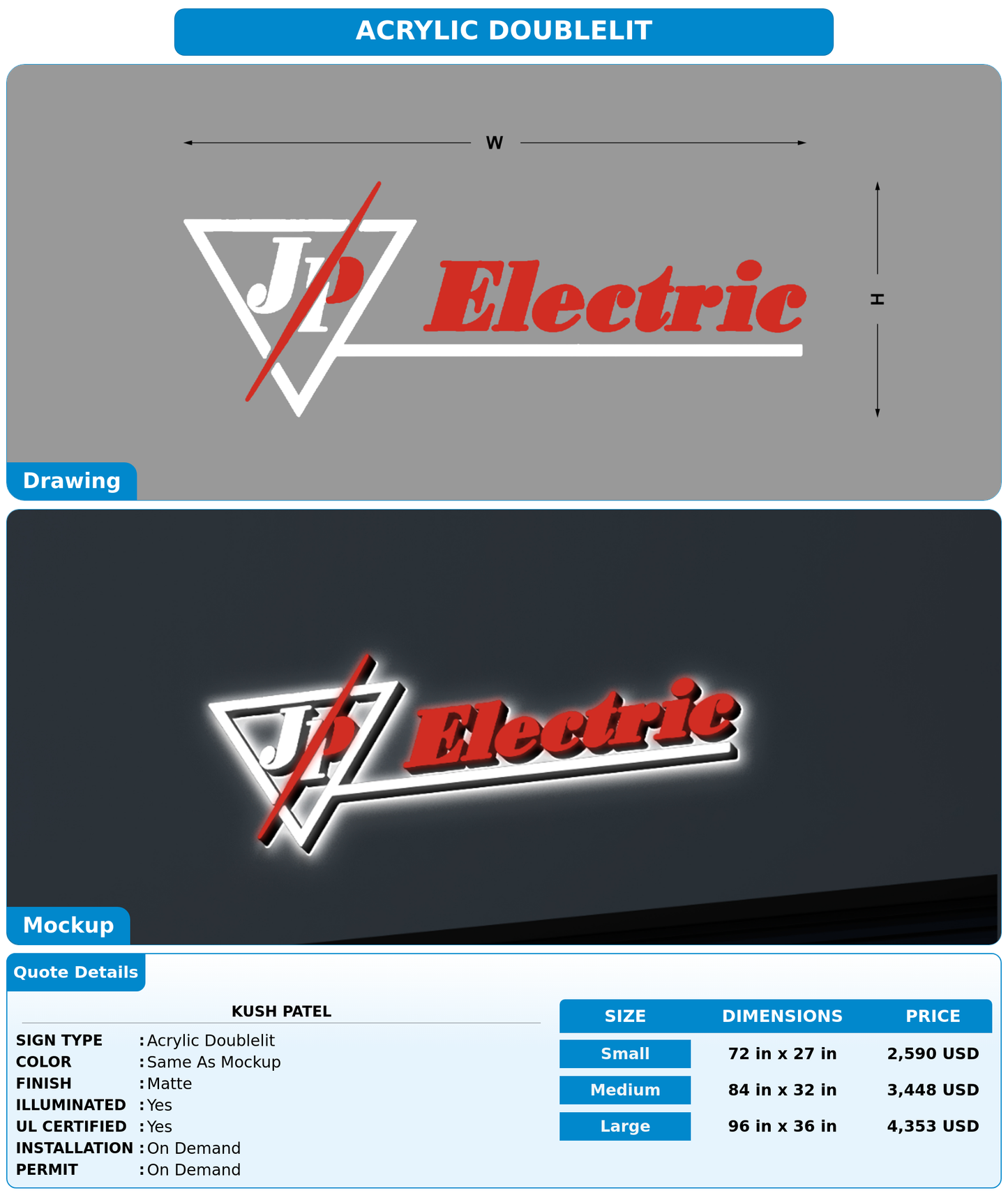 CUSTOM MOCKUP SIGN FOR Kush patel