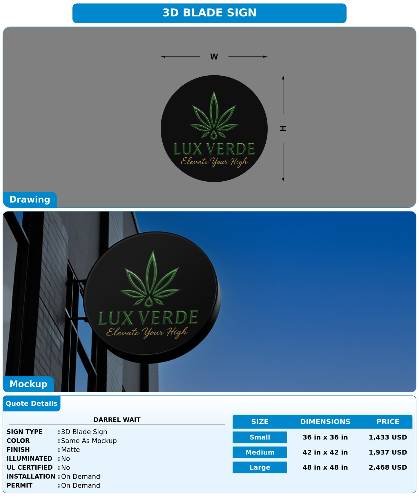 CUSTOM MOCKUP SIGN FOR Darrel Wait