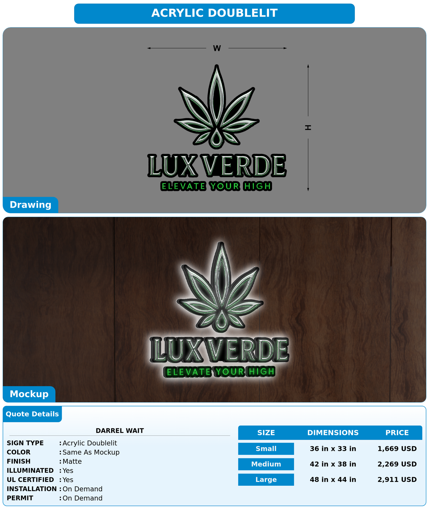 CUSTOM MOCKUP SIGN FOR Darrel Wait