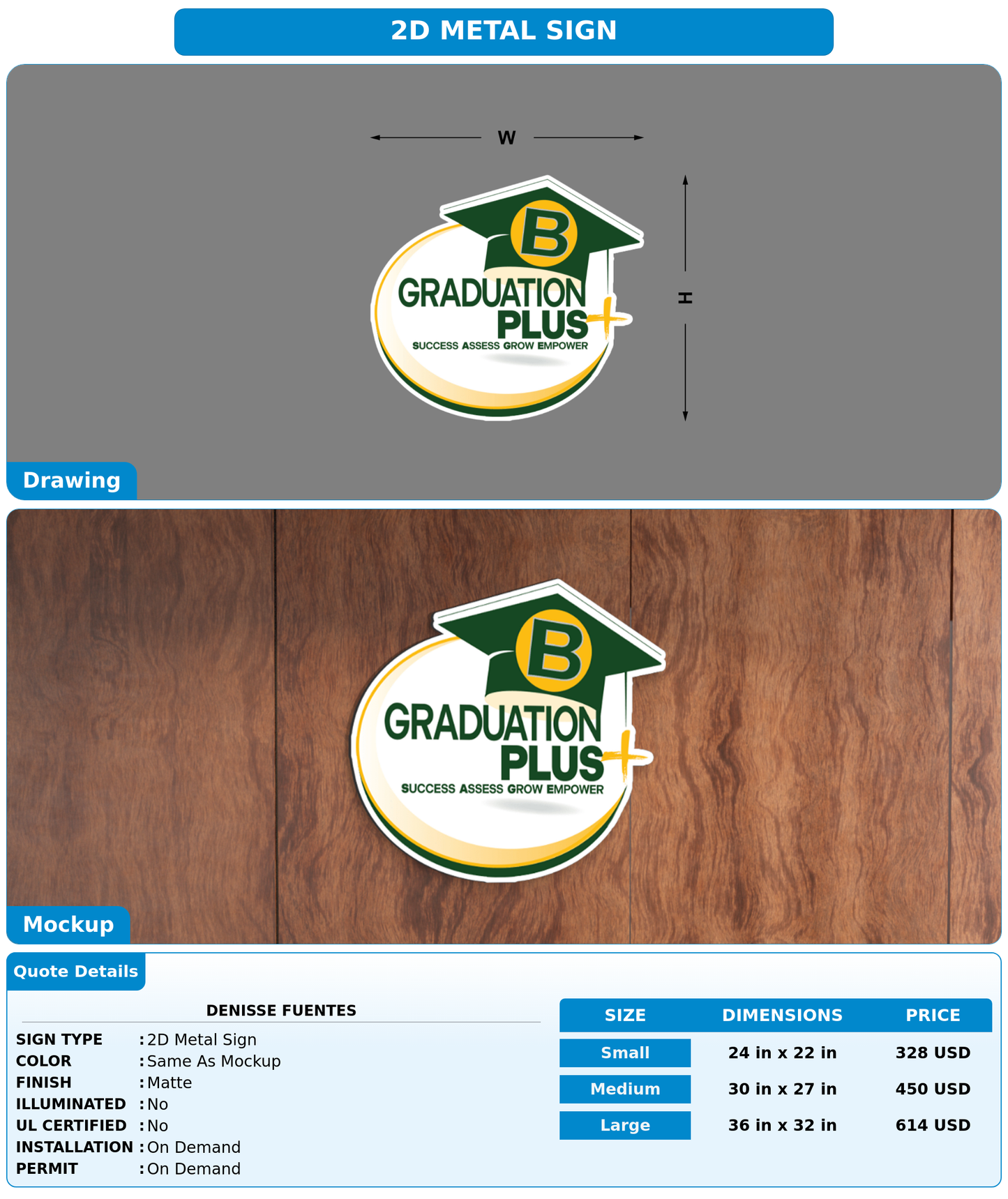 CUSTOM MOCKUP SIGN FOR Denisse Fuentes