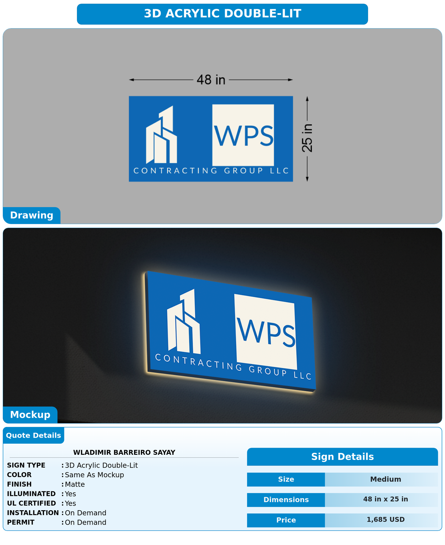 CUSTOM MOCKUP SIGN FOR Wladimir Barreiro sayay