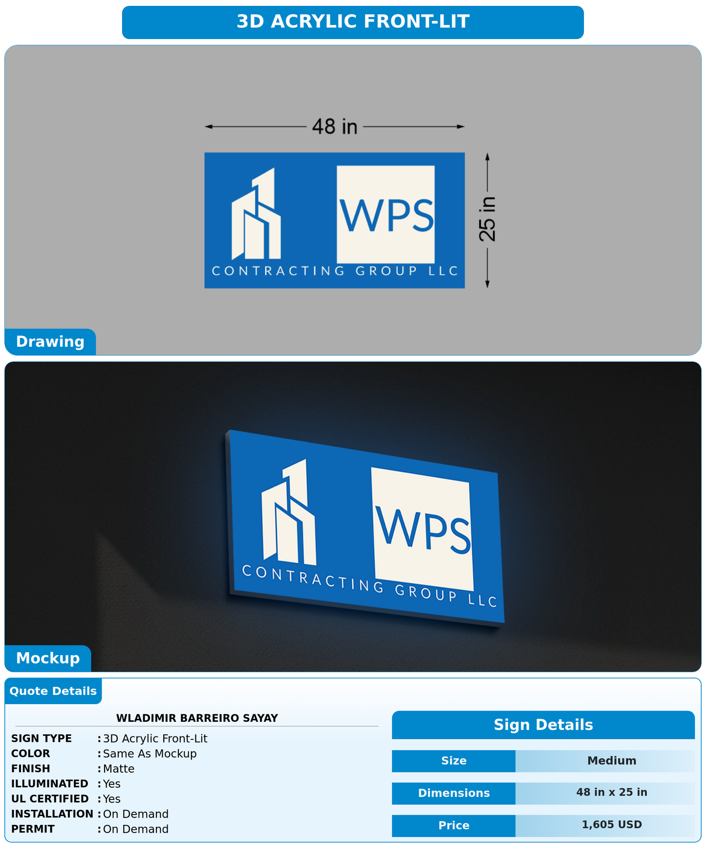 CUSTOM MOCKUP SIGN FOR Wladimir Barreiro sayay