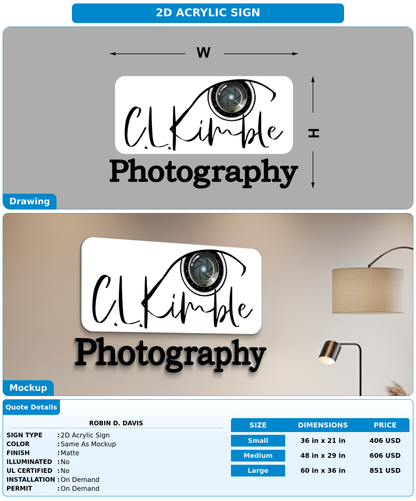 CUSTOM MOCKUP SIGN FOR Robin D. Davis