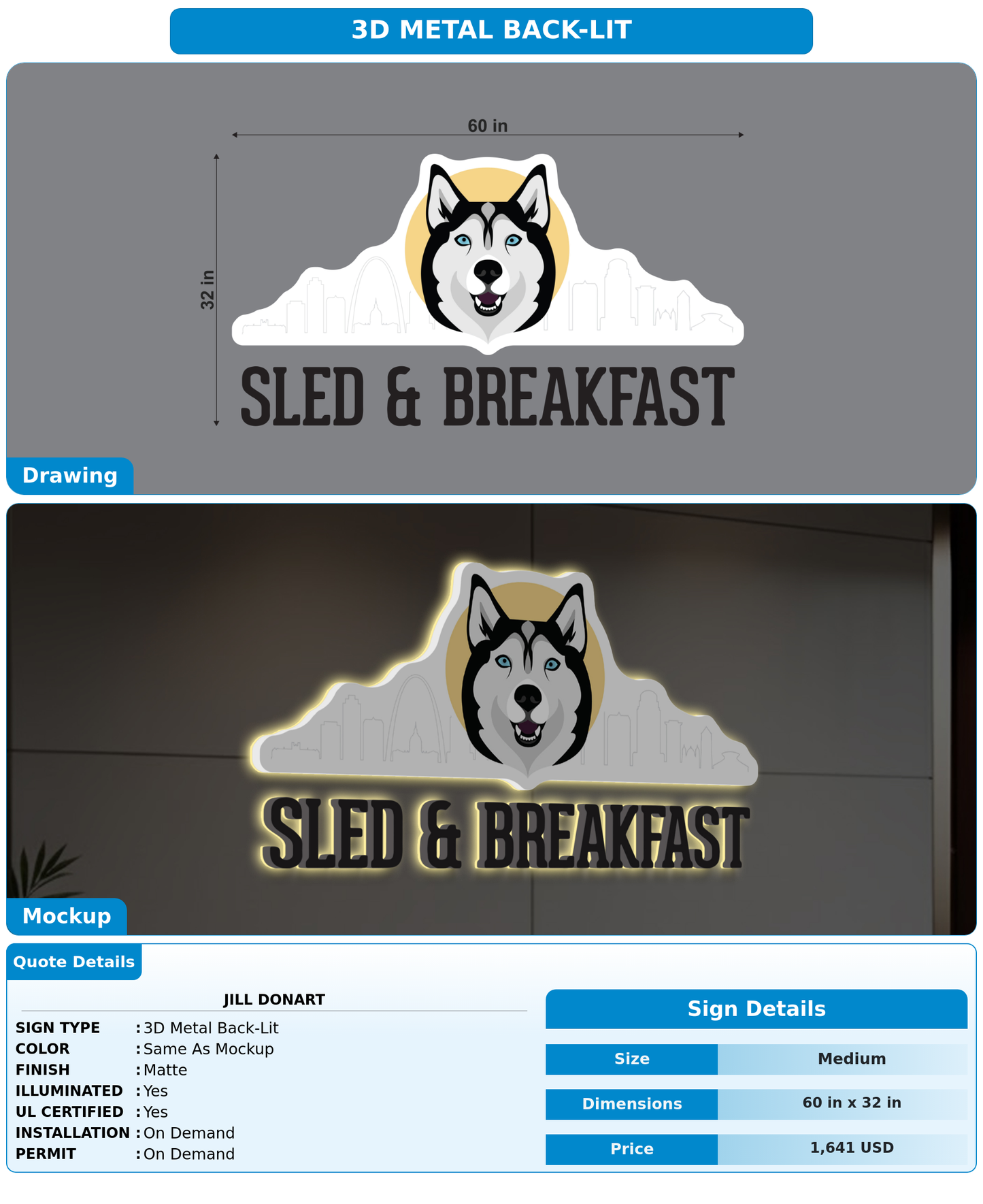CUSTOM MOCKUP SIGN FOR Jill Donart