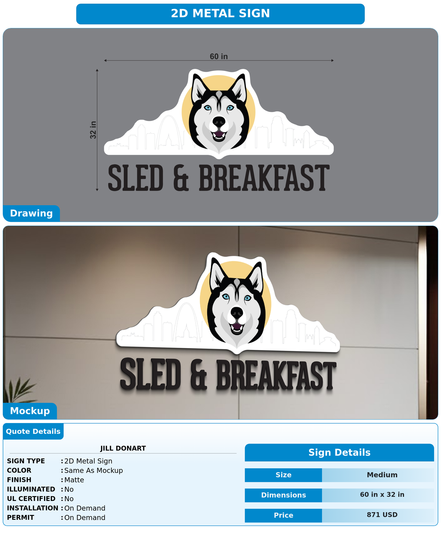 CUSTOM MOCKUP SIGN FOR Jill Donart