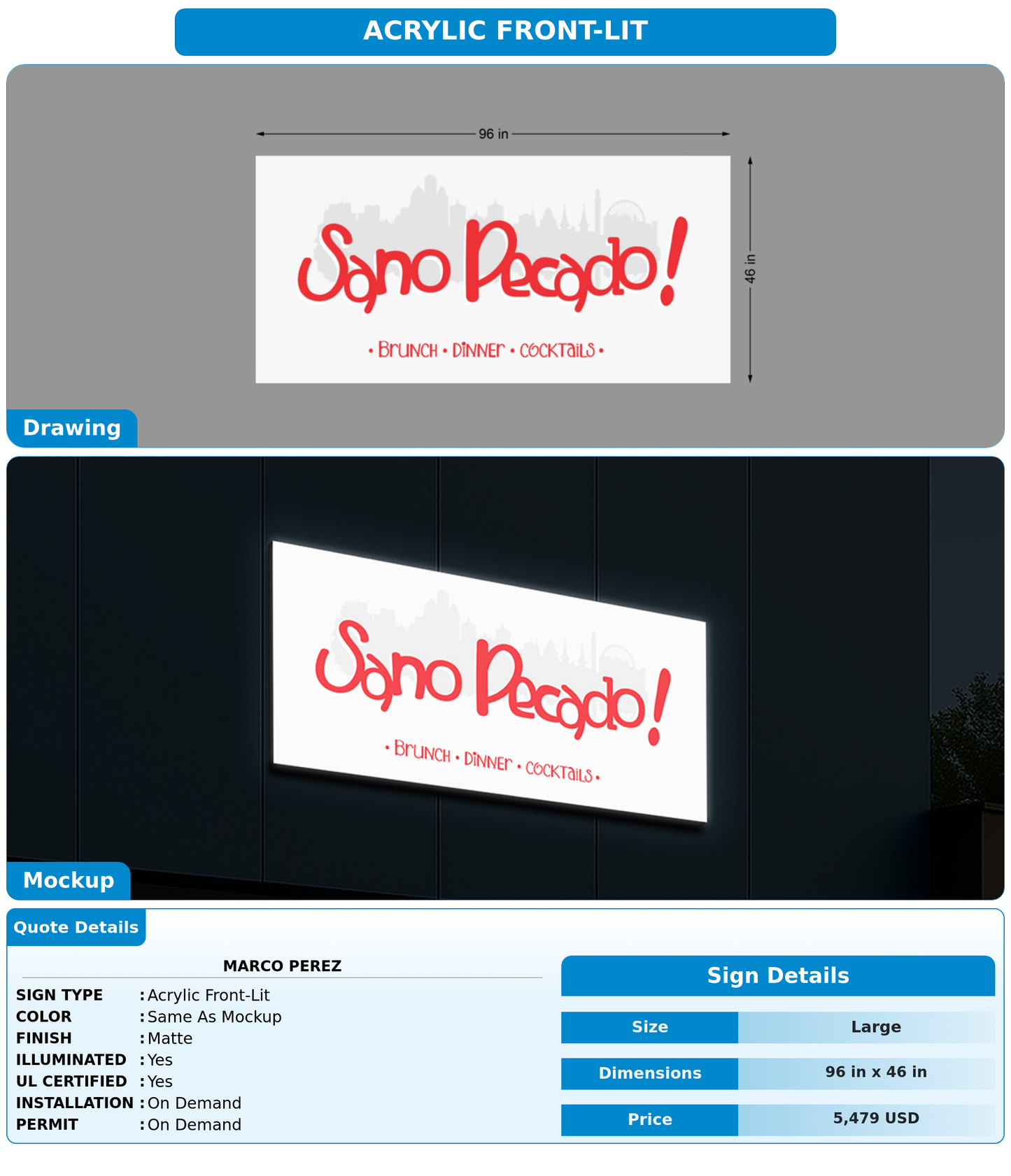 CUSTOM MOCKUP SIGN FOR Marco Perez