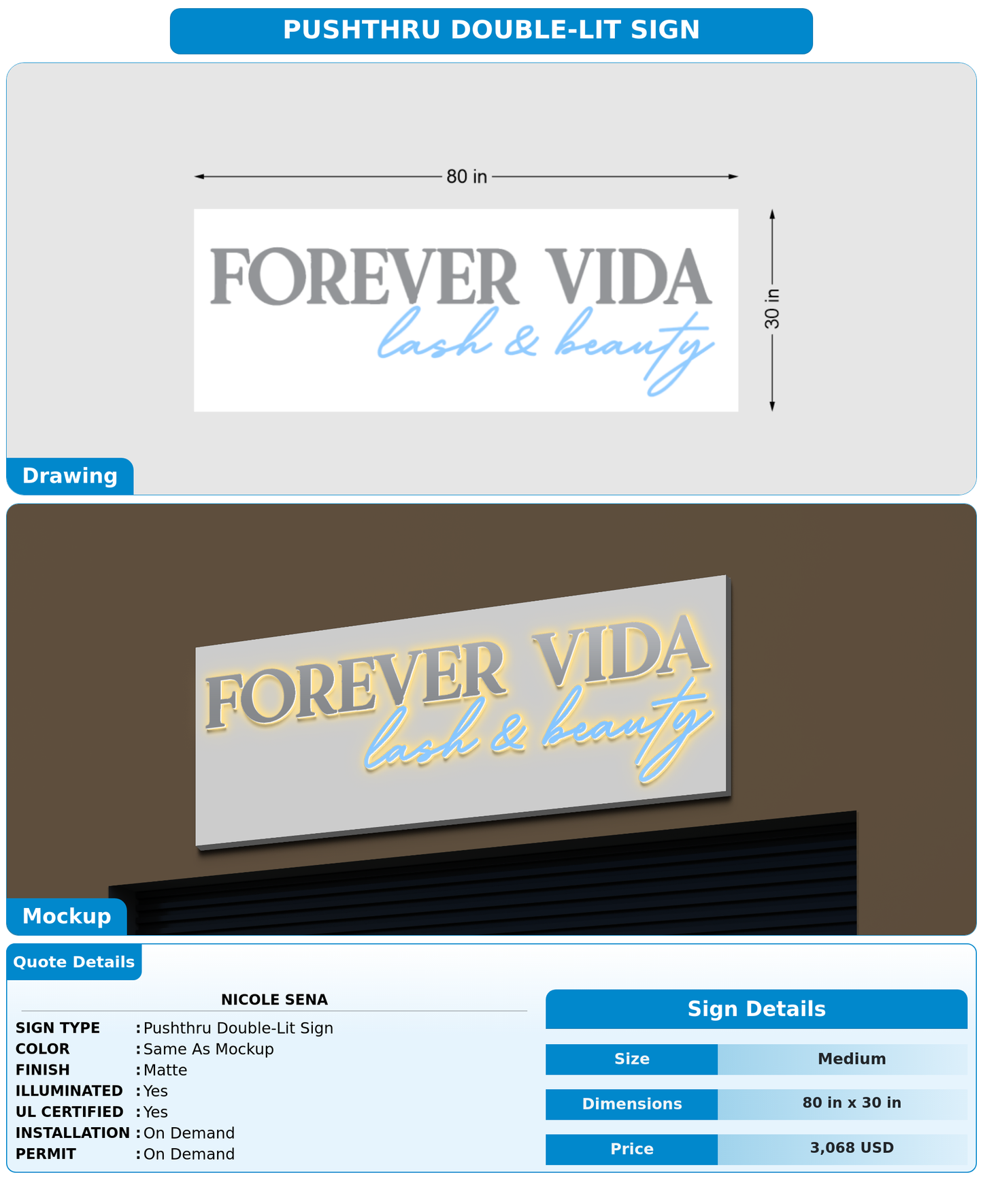 CUSTOM MOCKUP SIGN FOR Nicole Sena