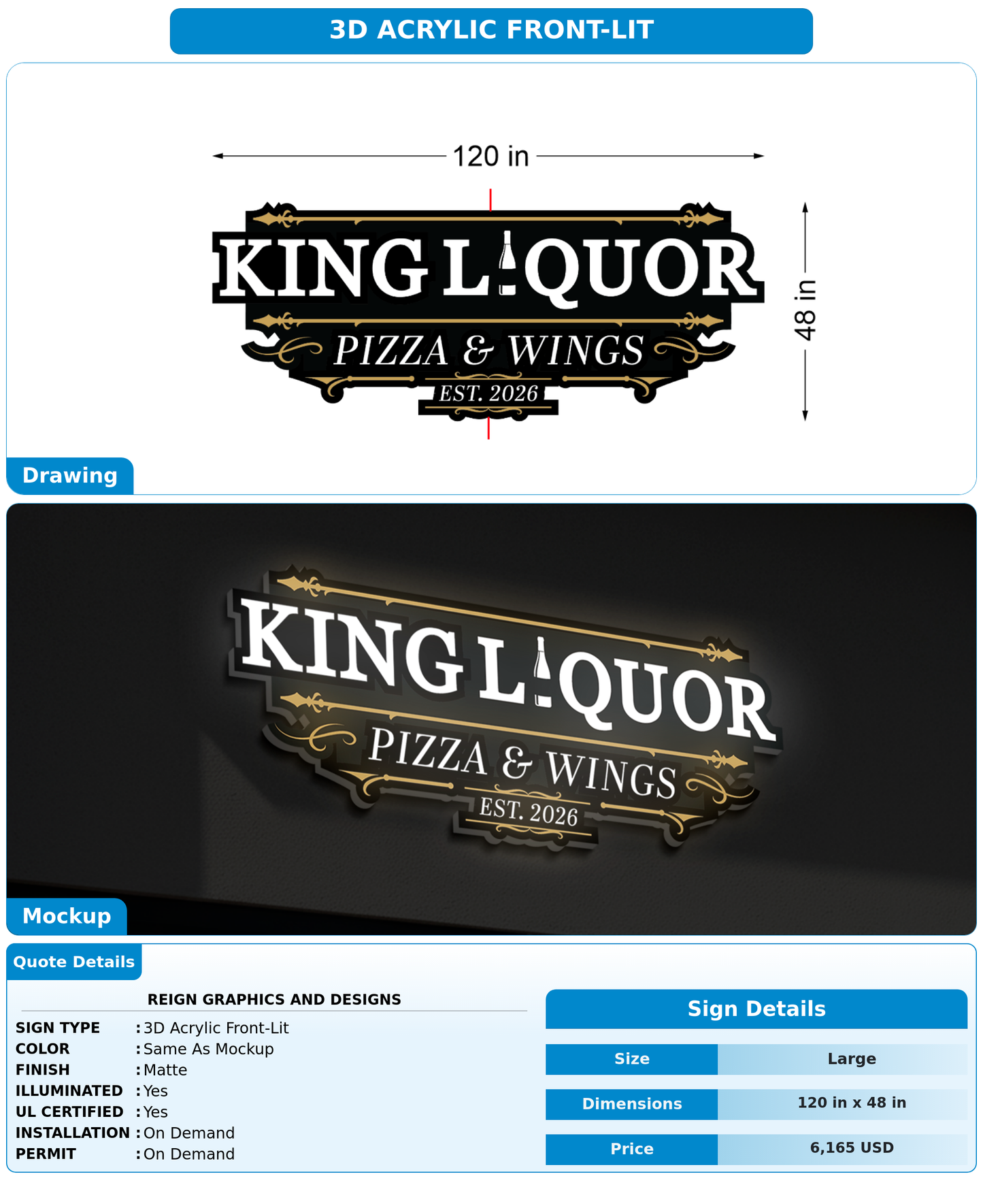 CUSTOM MOCKUP SIGN FOR Reign Graphics and Designs