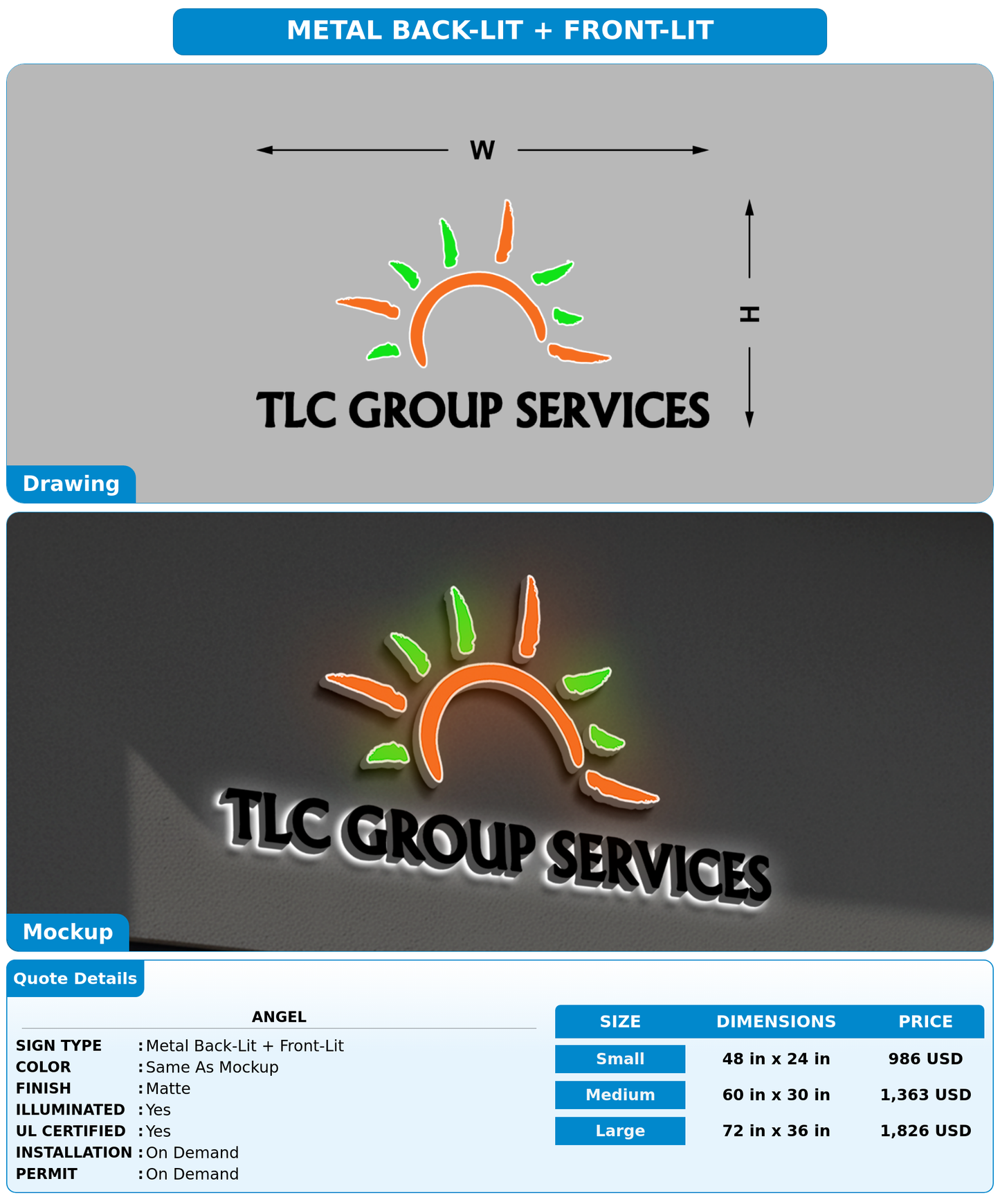 CUSTOM MOCKUP SIGN FOR Angel
