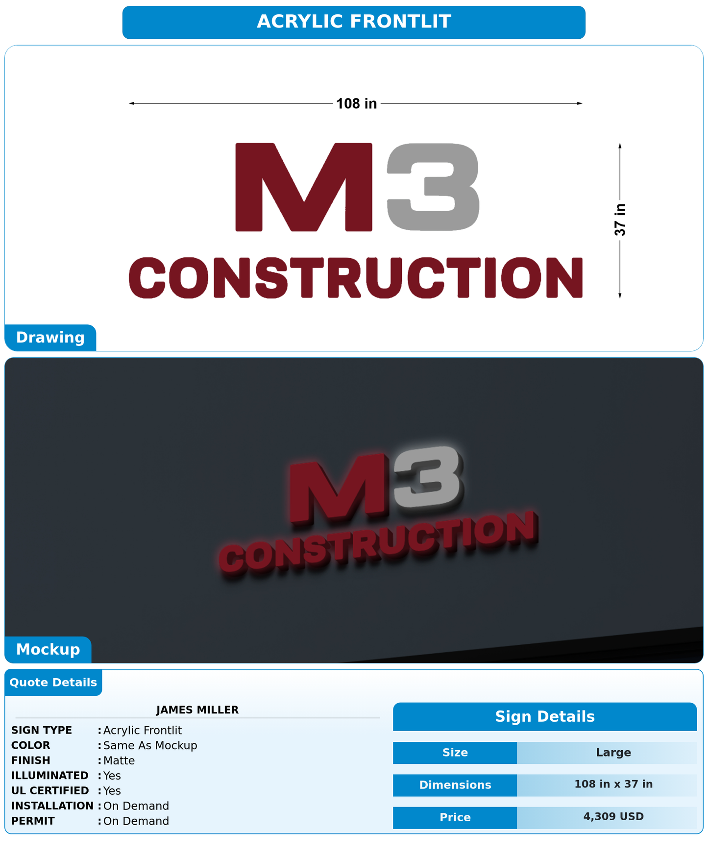 CUSTOM MOCKUP SIGN FOR James Miller