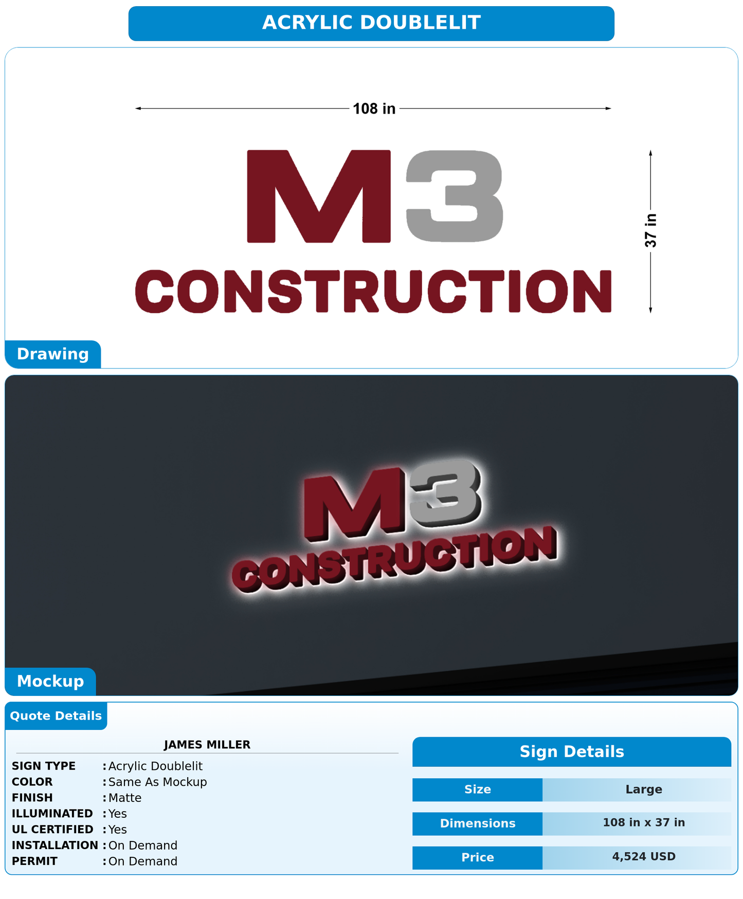 CUSTOM MOCKUP SIGN FOR James Miller