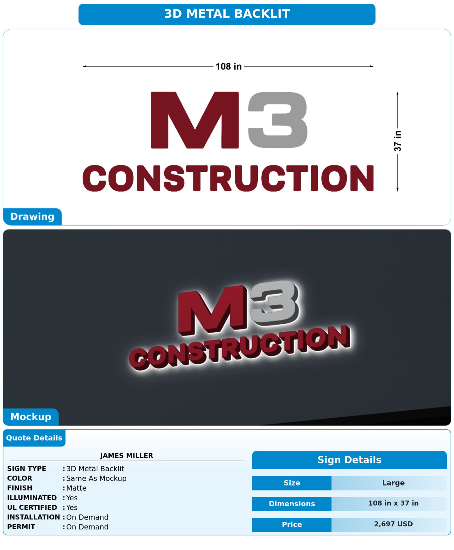 CUSTOM MOCKUP SIGN FOR James Miller