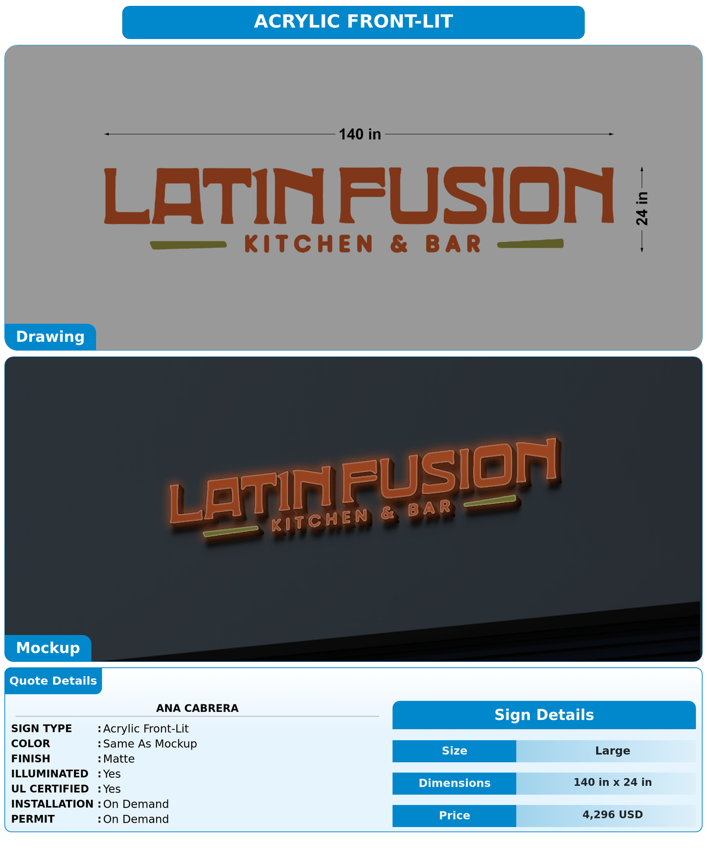 CUSTOM MOCKUP SIGN FOR ANA CABRERA