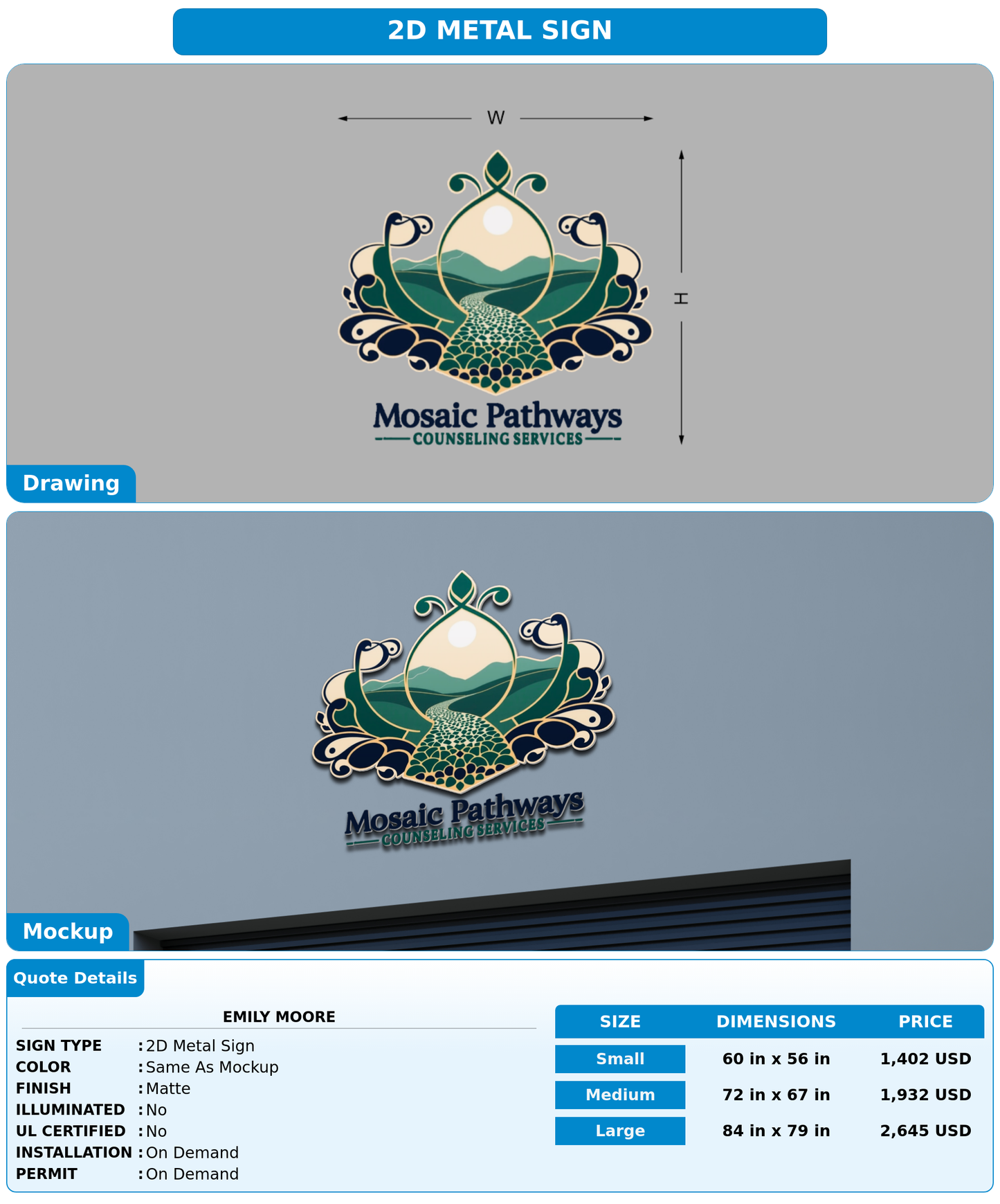 CUSTOM MOCKUP SIGN FOR Emily Moore