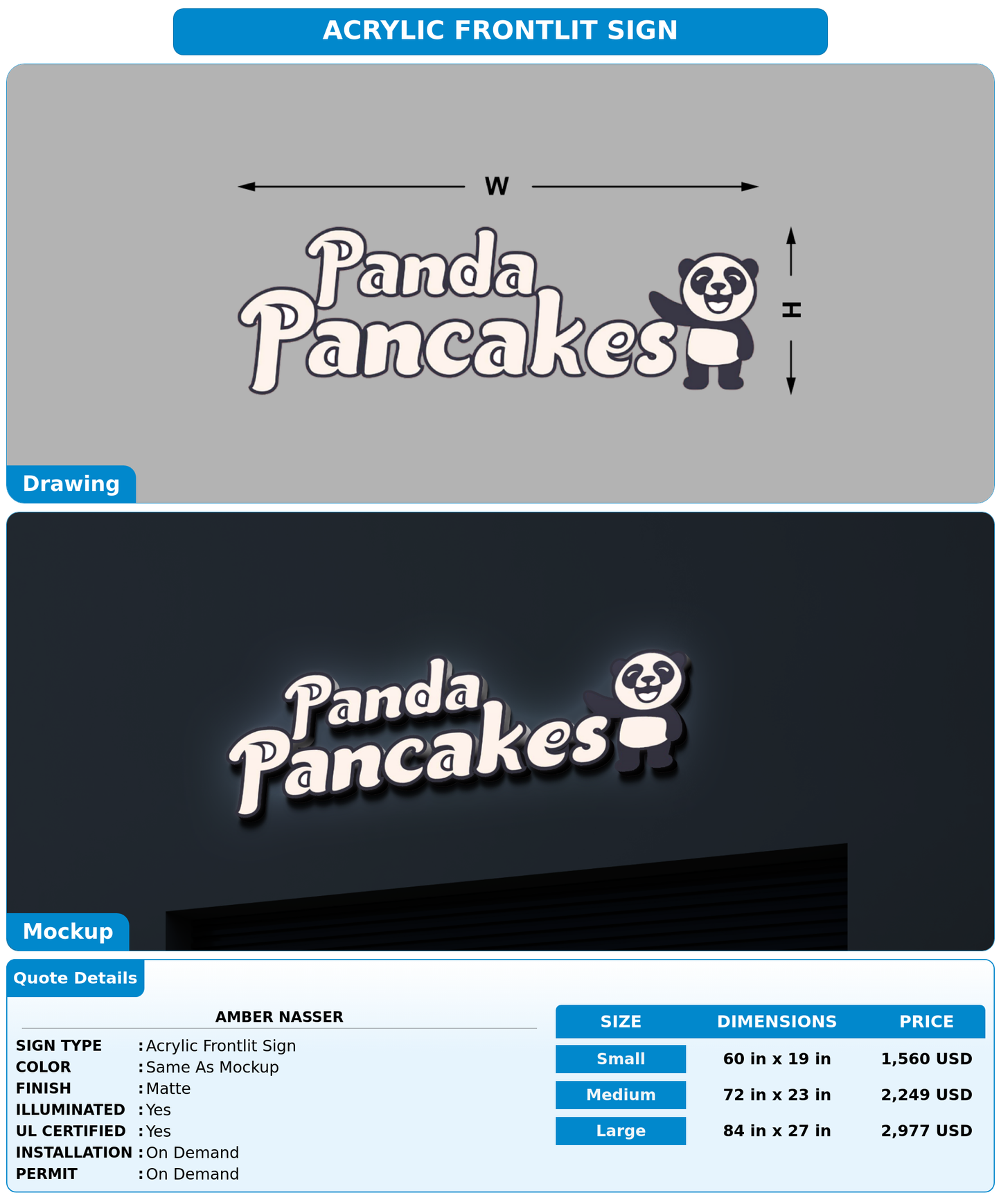 CUSTOM MOCKUP SIGN FOR Amber Nasser