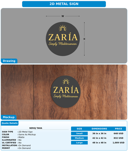 CUSTOM MOCKUP SIGN FOR NEROJ TAHA
