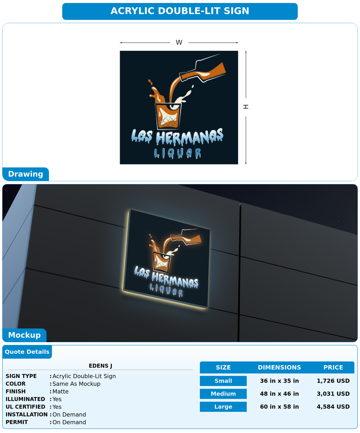 CUSTOM MOCKUP SIGN FOR Edens J