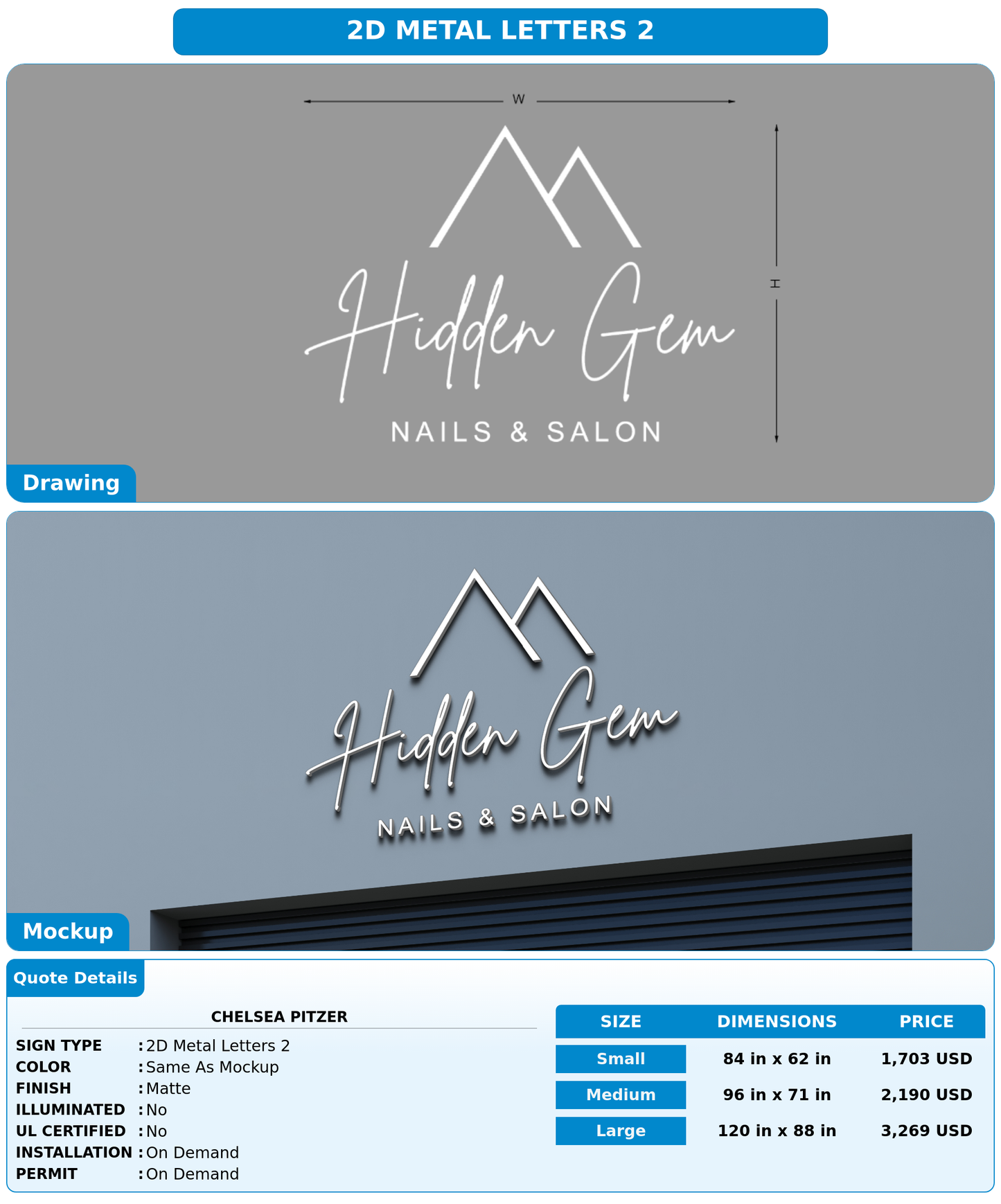 CUSTOM MOCKUP SIGN FOR chelsea pitzer