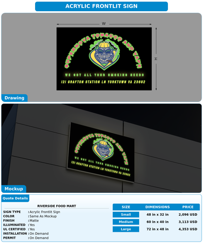 CUSTOM MOCKUP SIGN FOR Riverside food mart