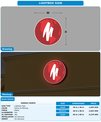 CUSTOM MOCKUP SIGN FOR Marked Church