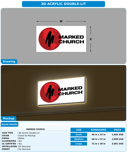 CUSTOM MOCKUP SIGN FOR Marked Church