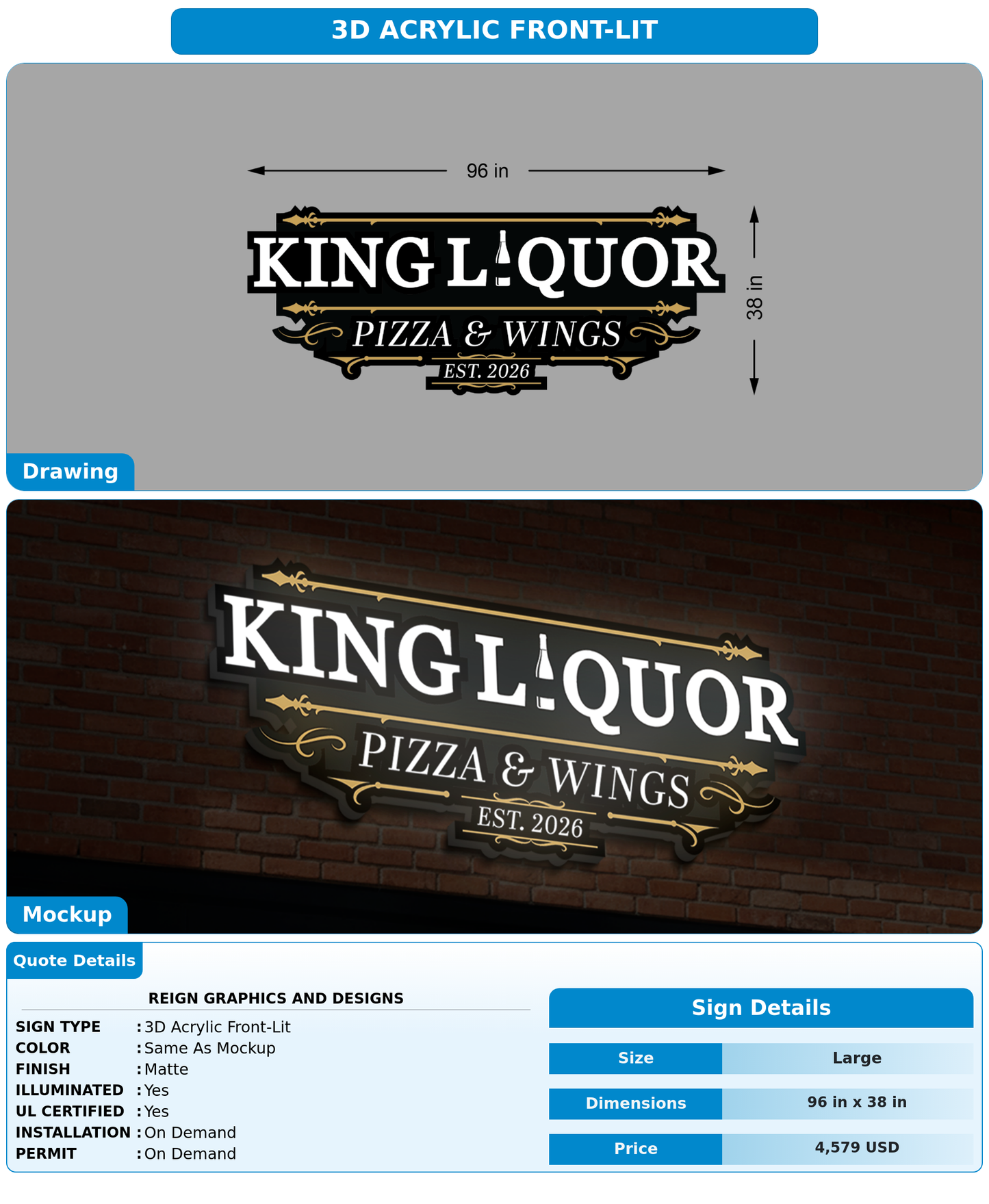 CUSTOM MOCKUP SIGN FOR Reign Graphics and Designs