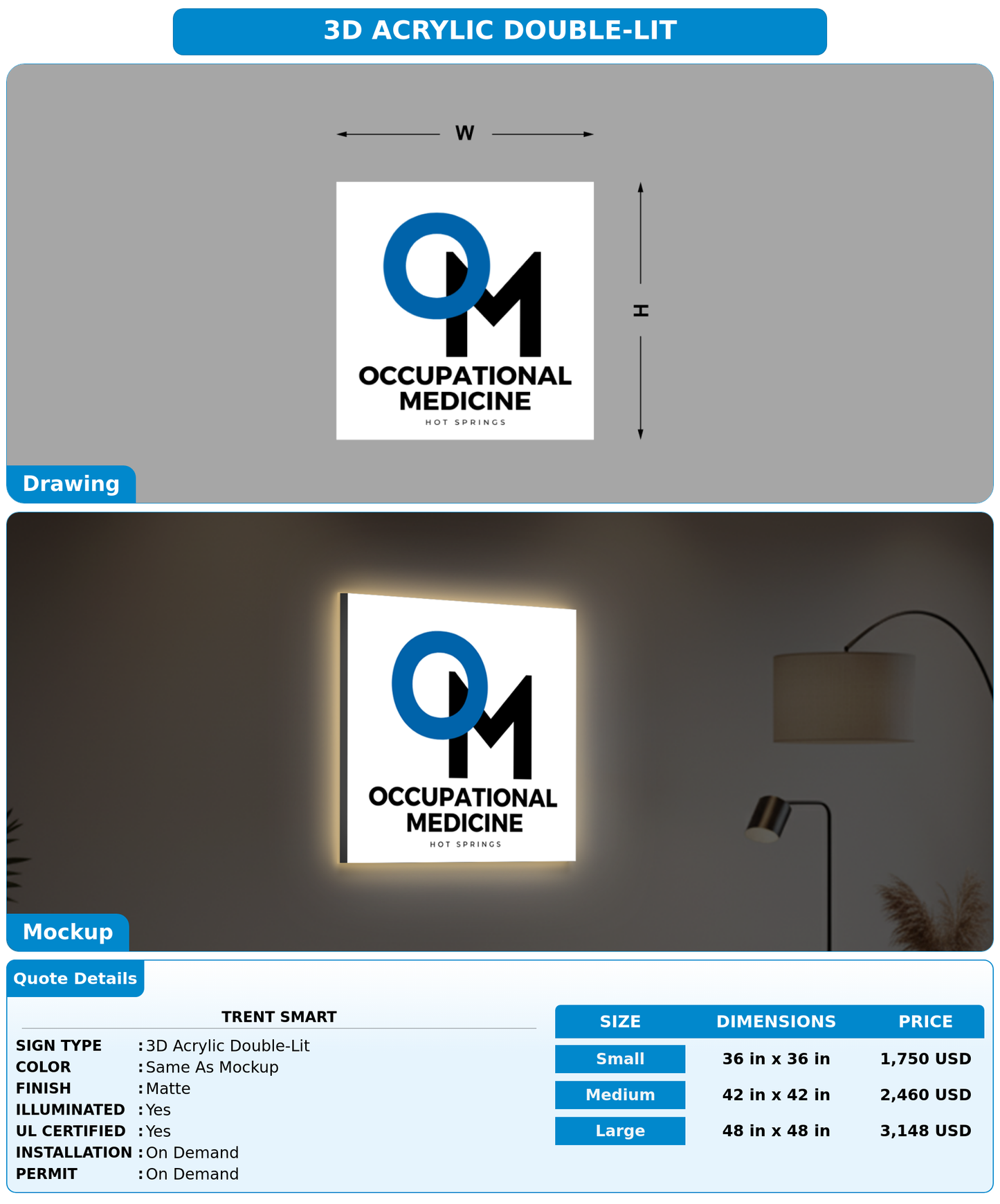 CUSTOM MOCKUP SIGN FOR Trent Smart