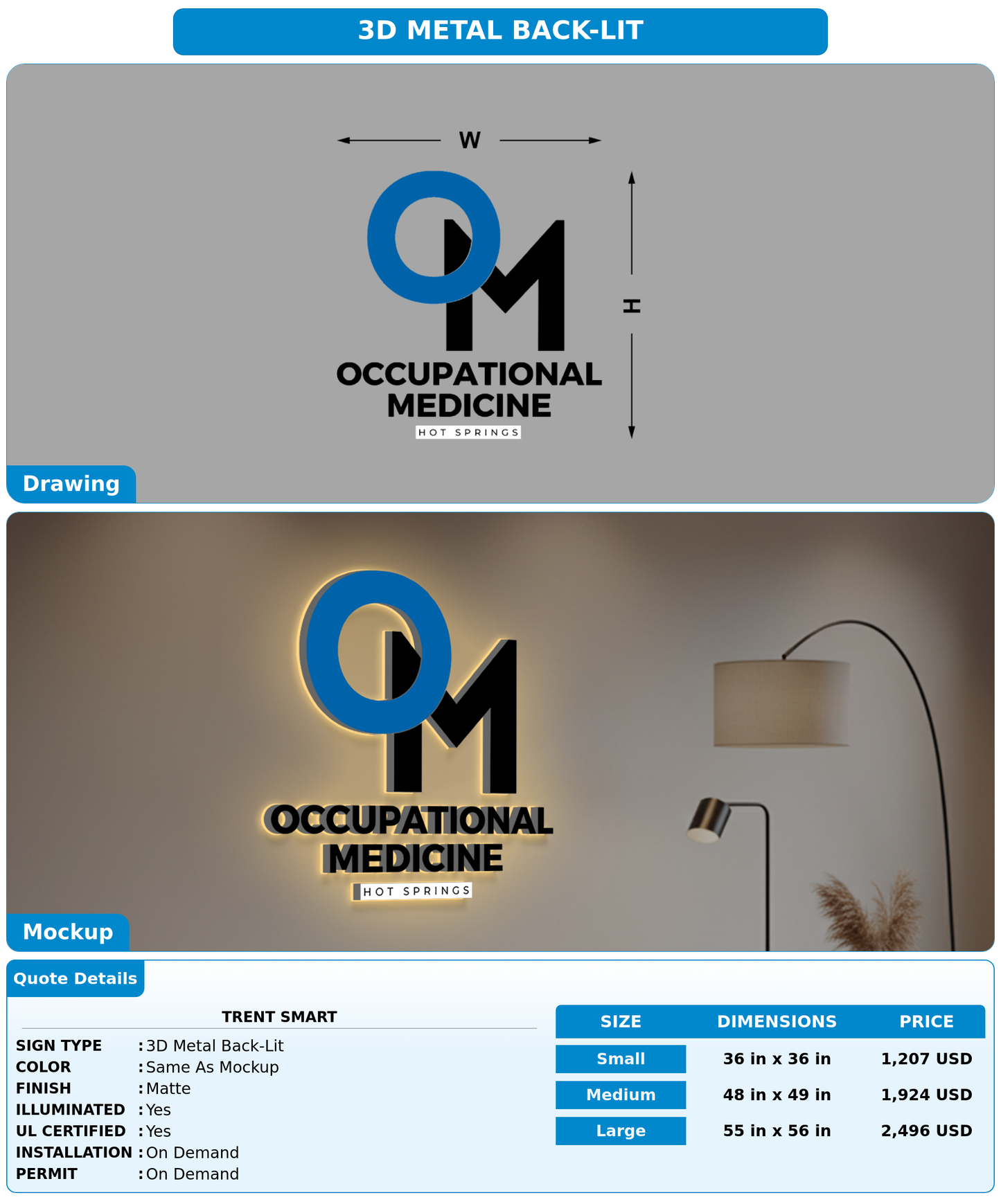 CUSTOM MOCKUP SIGN FOR Trent Smart