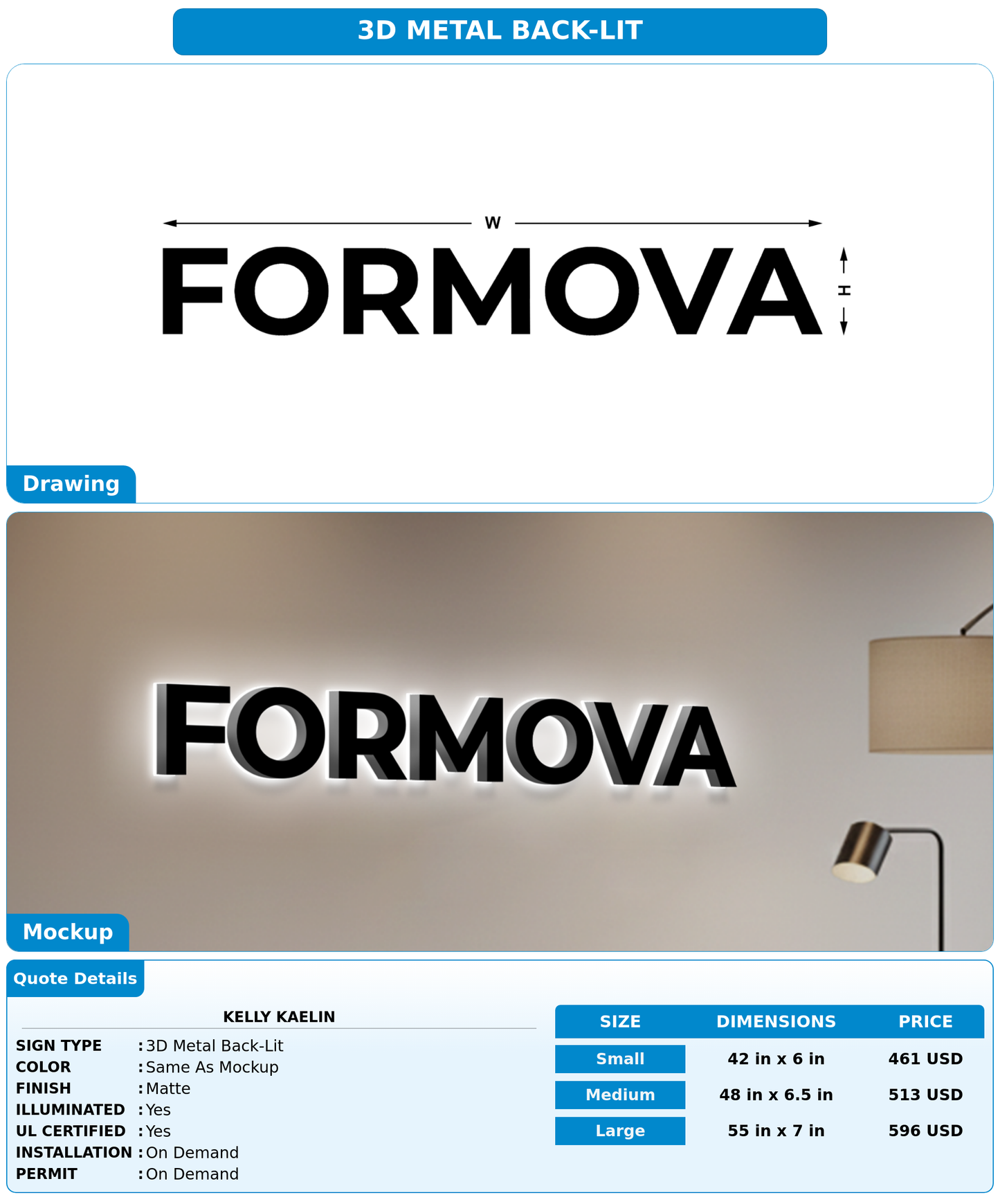 CUSTOM MOCKUP SIGN FOR Kelly Kaelin